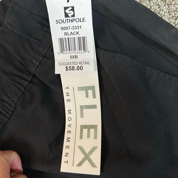 SOUTHPOLE Men's Stretch Twill Casual Jogger Pants Size 5XB In Black - Picture 5 of 12